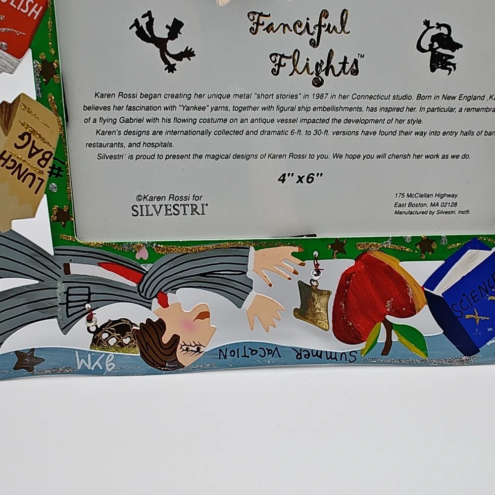 Karen Rossi Silvestri Fanciful Flights‎ Teacher Frame 4x6 School Bus Vintage